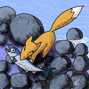 魚を盗んだキツネ神